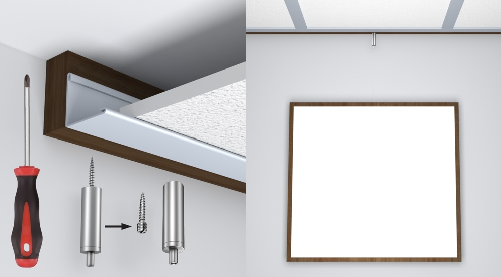 GeckoTeq System ceiling hanger with wire and hook